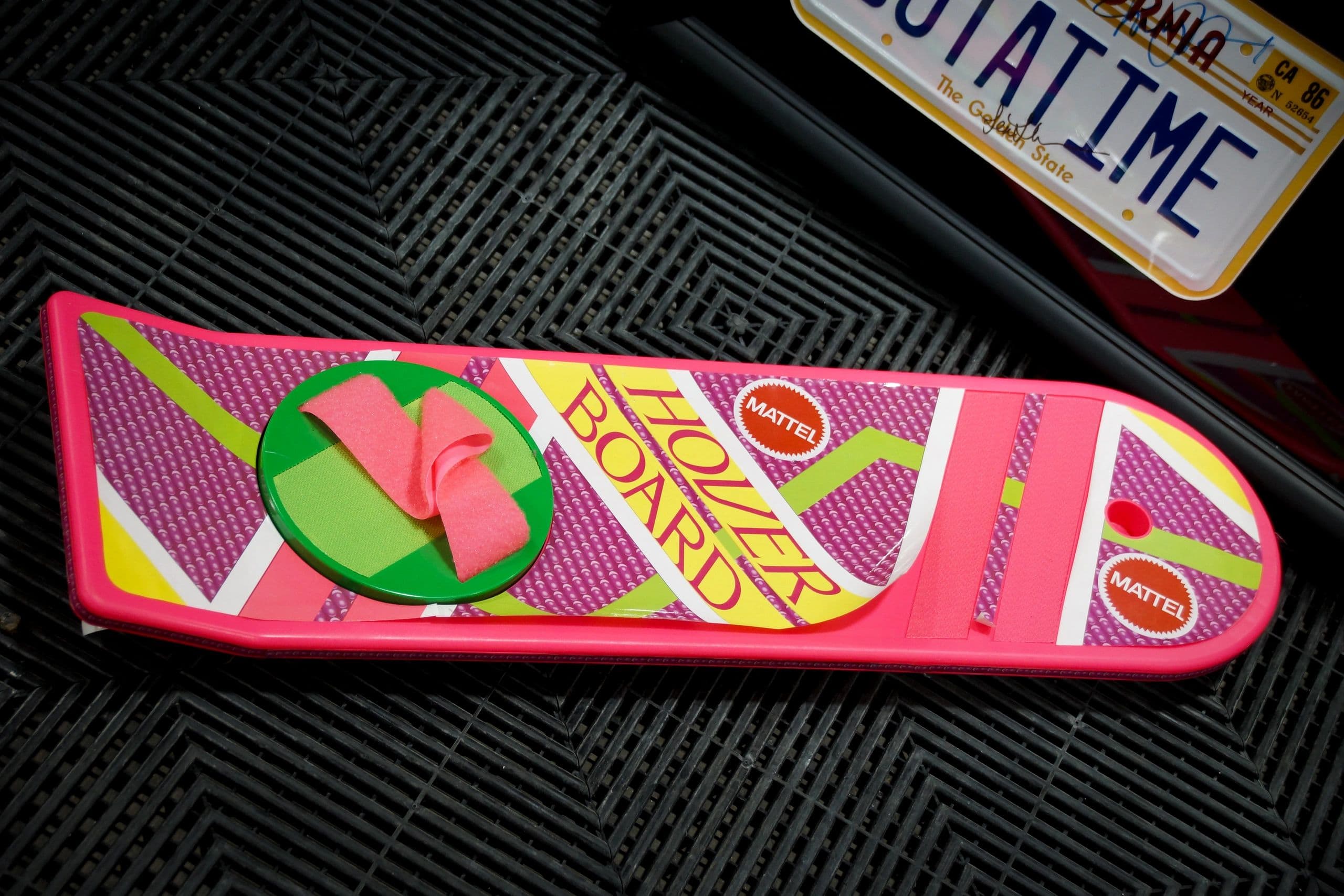 Back to the Future — Hover Board and Signed License Plate