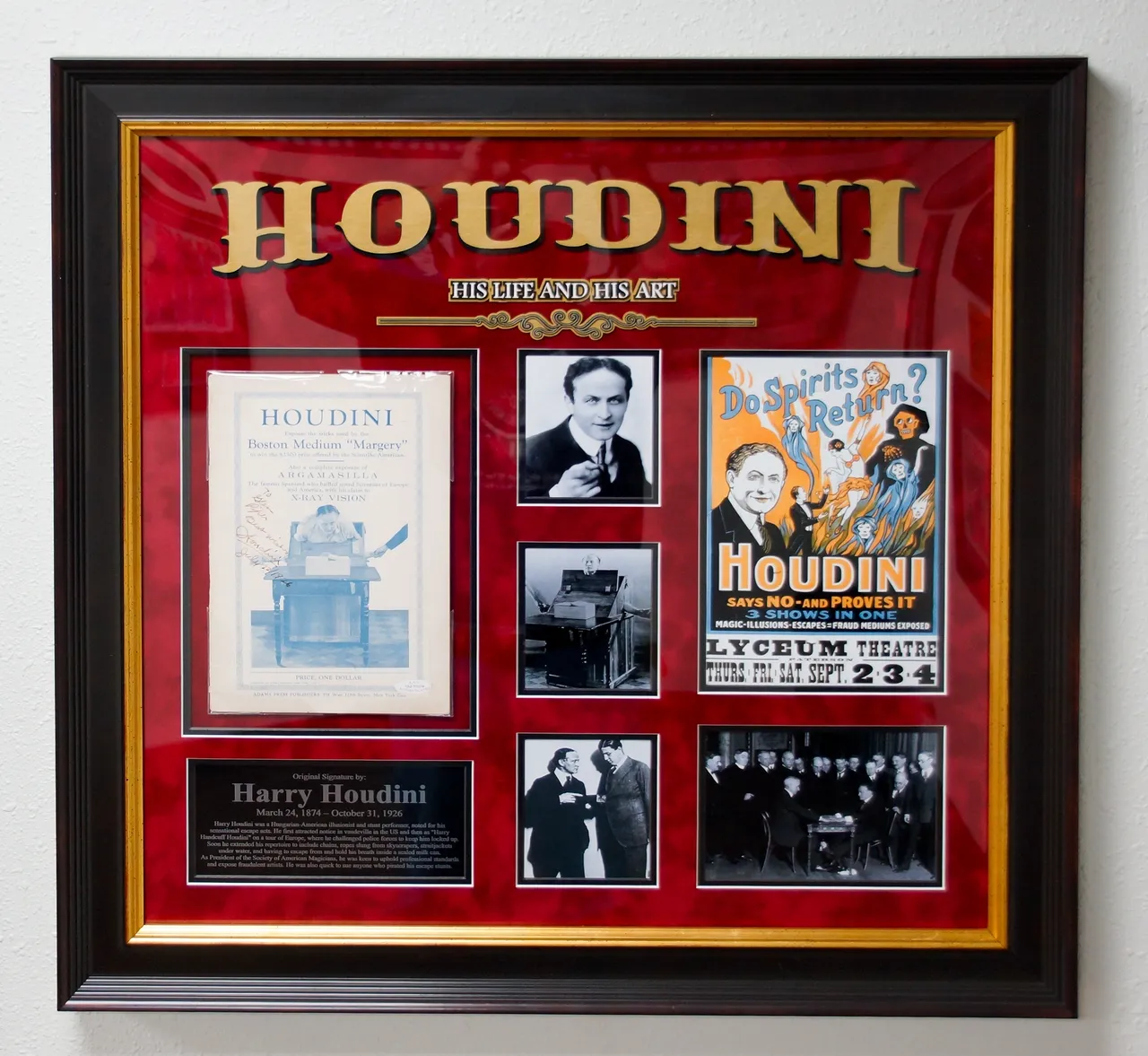 Harry Houdini — Original Signed Program