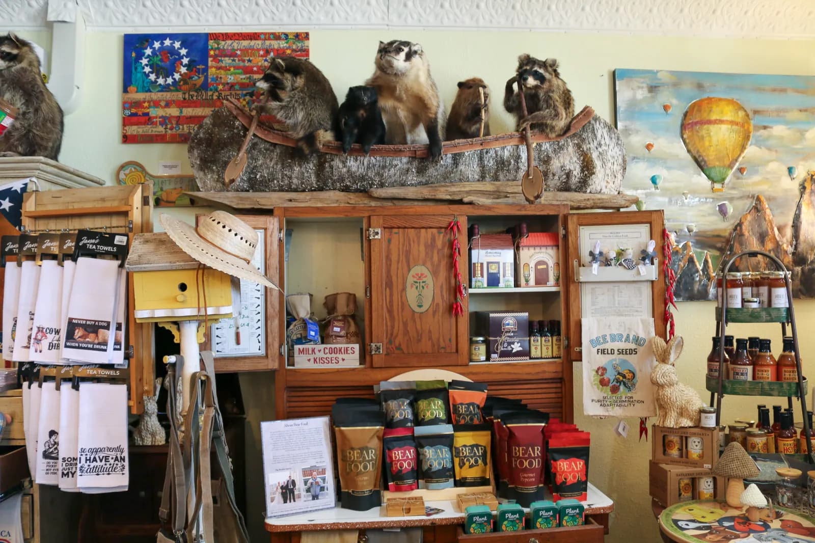 Western goods and Americana on display at the Sweet Tea & Whiskey Living Gift Emporium in Kanab, Utah