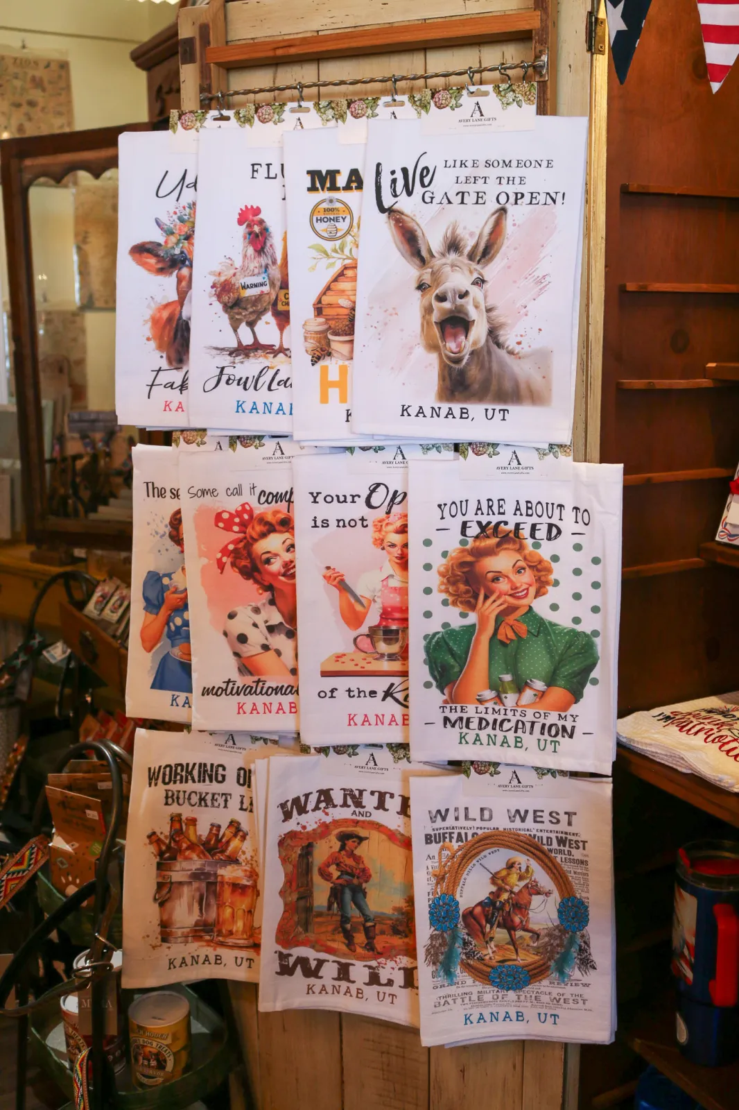 Curated Western home goods and original art at the gift emporium in Kanab, Utah