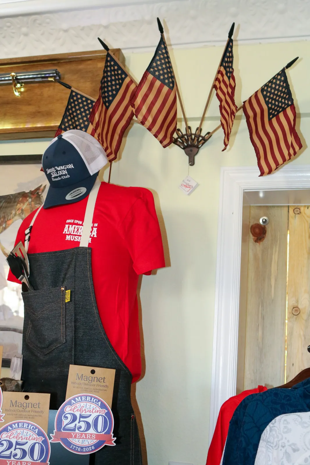 Jewelry, barware, and keepsakes at the museum gift shop in Kanab, Utah
